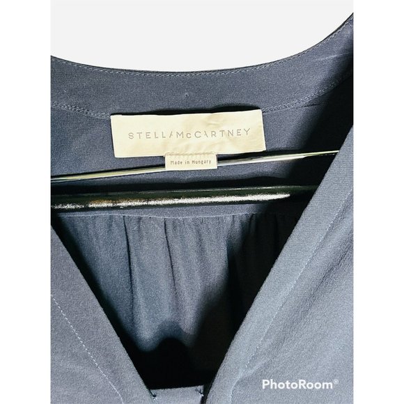 Stella McCartney Navy 100% Silk Blouse Women's Size 38 NEW! - Picture 2 of 6